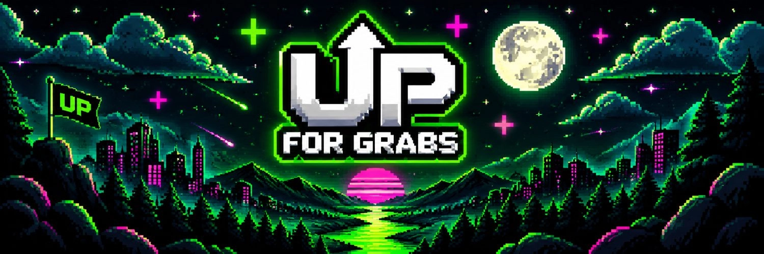 UP FOR GRABS banner
